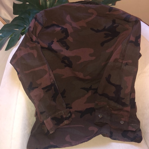 Unique maroon and green Army Jacket w/collar - Picture 10 of 10